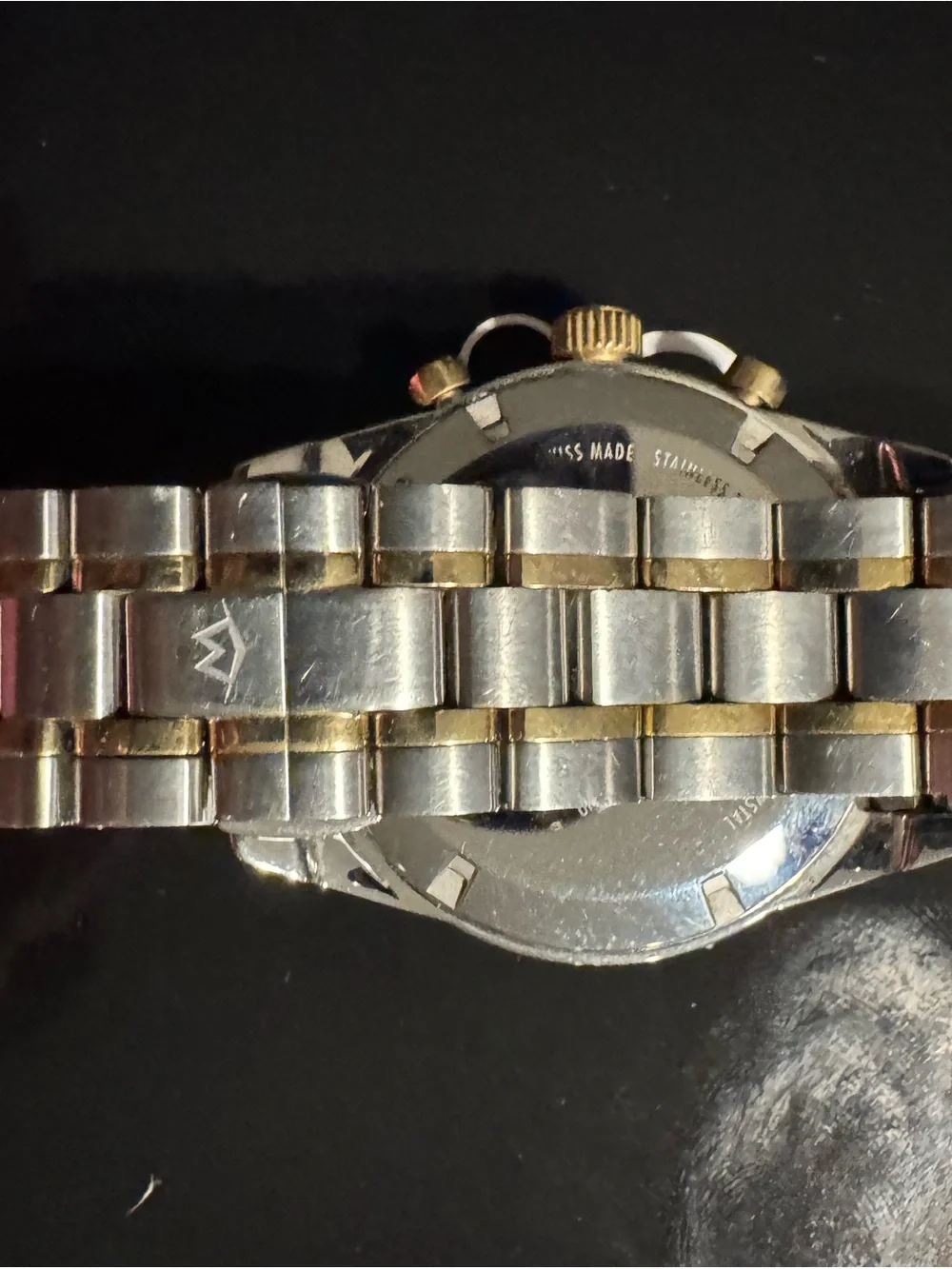 Movado Two-Tone Blue Dial Calendoplan S Chronograph Watch